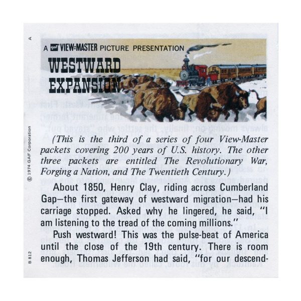 Westward Expansion - View-Master 3 Reel Packet - 1974 - vintage - B812-G3A Cheap