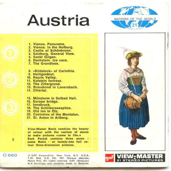 Austria - View-Master 3 Reel Packet - vintage - C660E-BG3 Supply