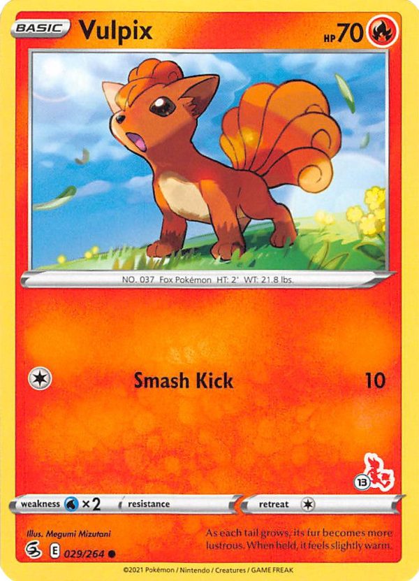 Vulpix (029 264) (Cinderace Stamp #13) [Battle Academy 2022] on Sale