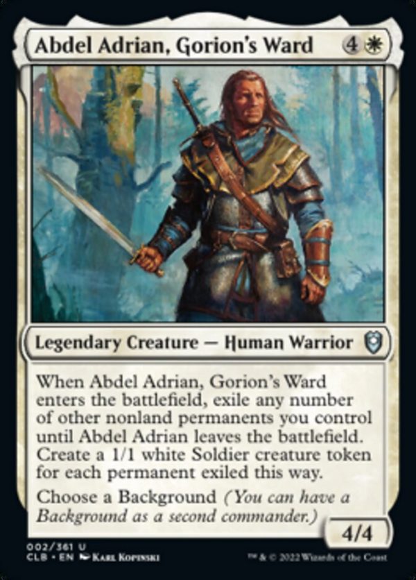 Abdel Adrian, Gorion s Ward [Commander Legends: Battle for Baldur s Gate] For Sale