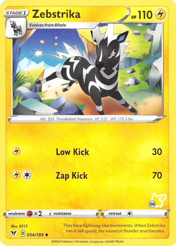 Zebstrika (054 185) (Pikachu Stamp #56) [Battle Academy 2022] For Discount