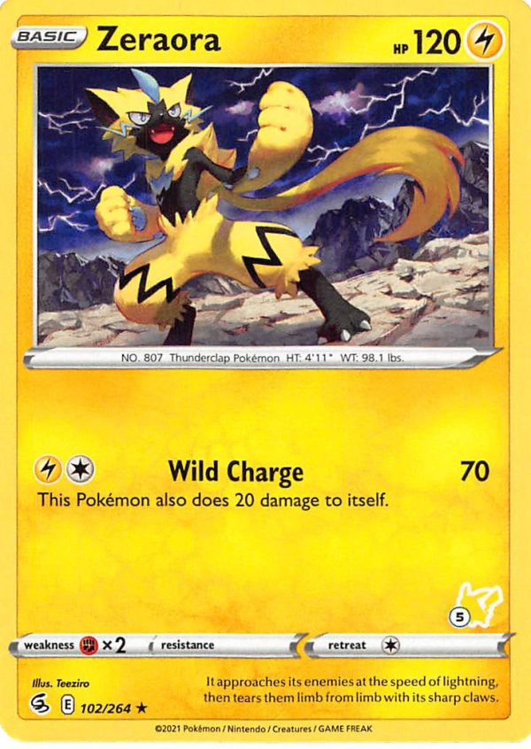 Zeraora (102 264) (Pikachu Stamp #5) [Battle Academy 2022] For Sale