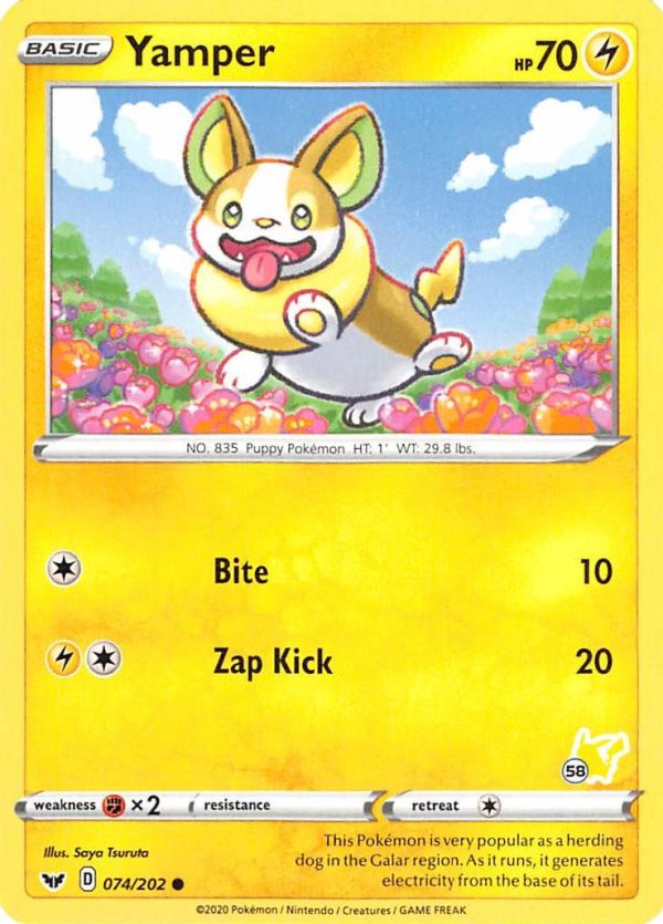 Yamper (074 202) (Pikachu Stamp #58) [Battle Academy 2022] Supply