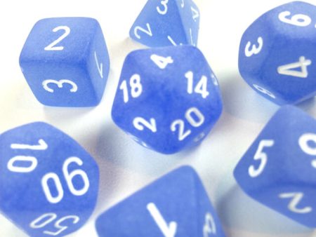 Chessex 7-Die Polyhedral Set - Frosted (Blue White) Online Hot Sale